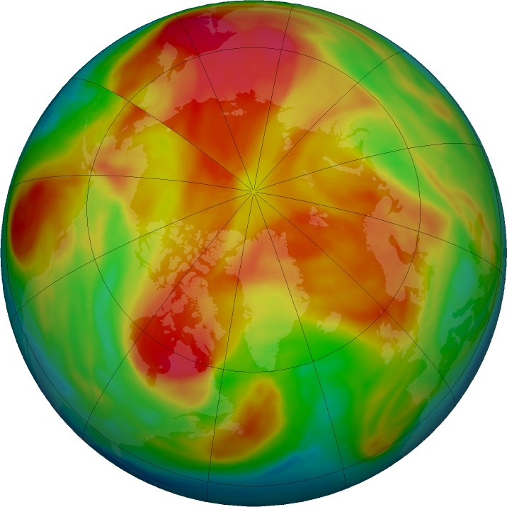 Arctic ozone map for 24 March 2019